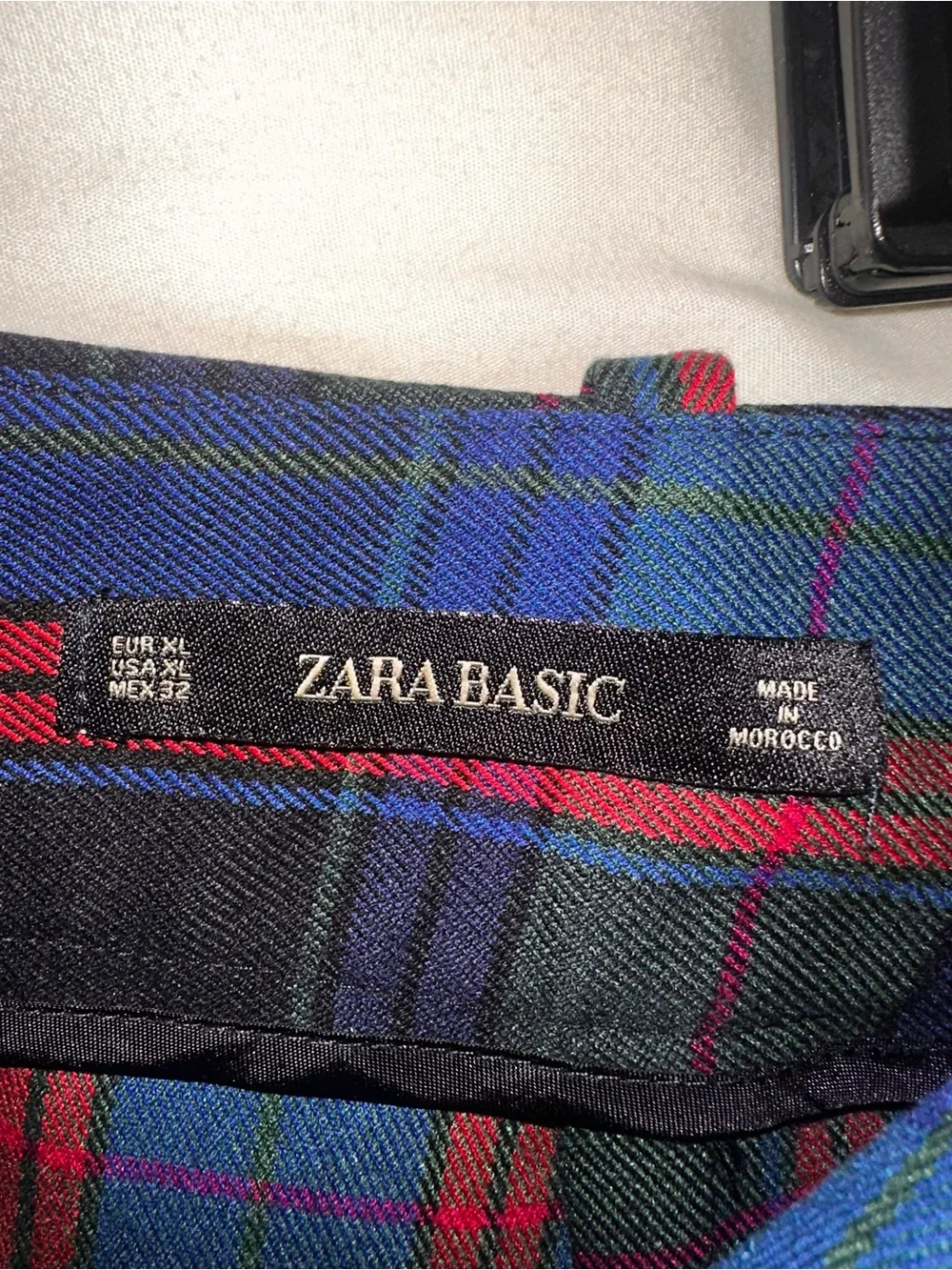 Zara Red, Blue & Black Plaid Pencil Skirt